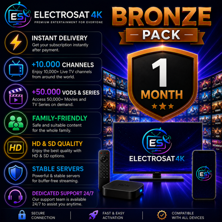 Bronze Pack 1 Month Subscription - Electrosat4K